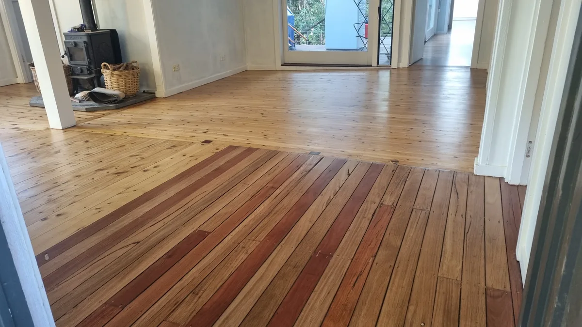 Polished timber floor