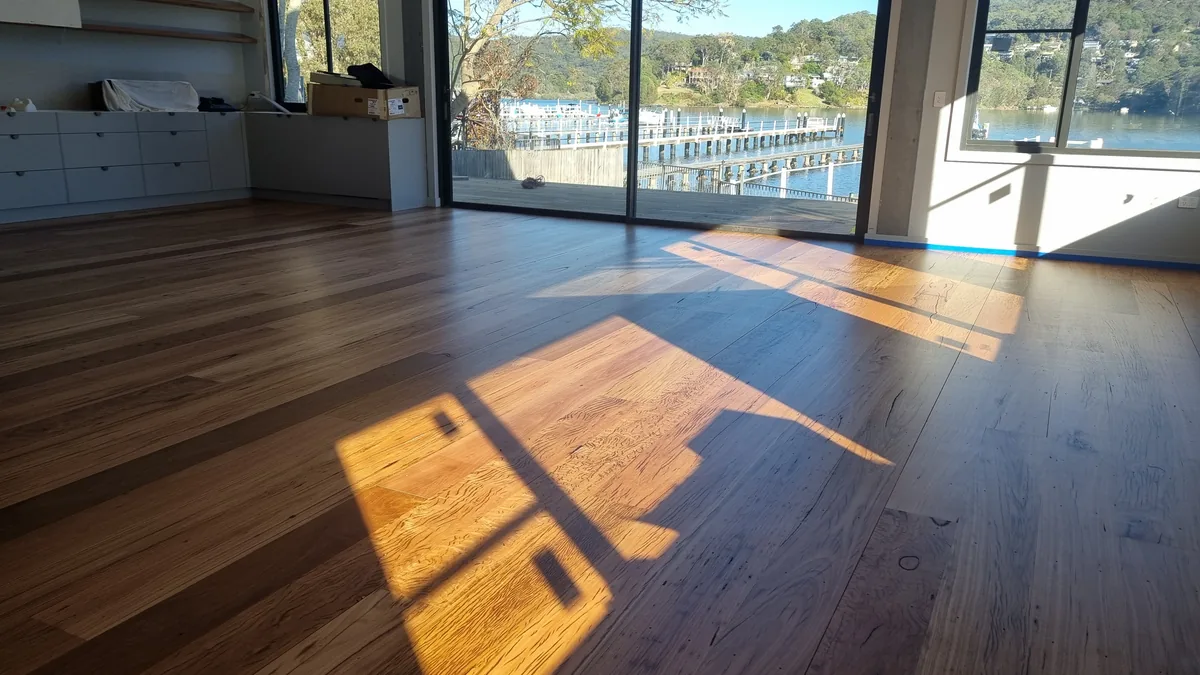 Finished timber flooring